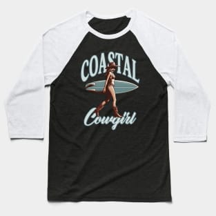 Coastal Cowgirl Surfer Baseball T-Shirt